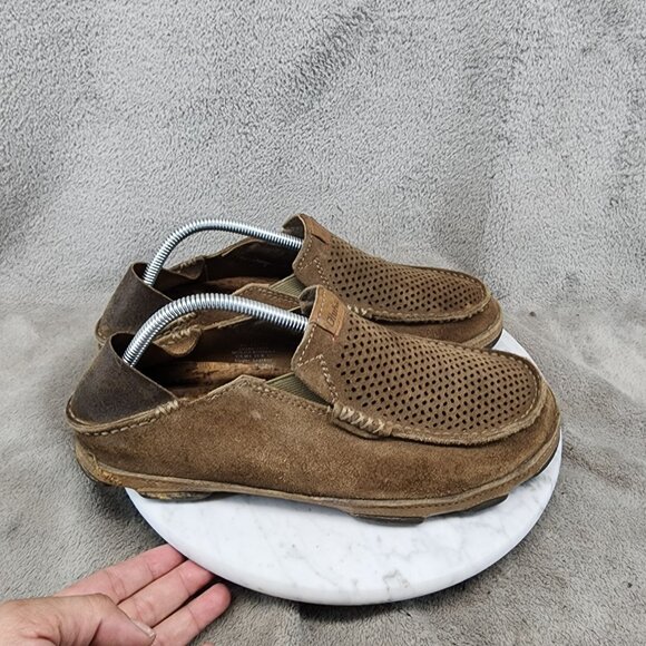 Olukai Shoes Mens Size 9 Brown Leather Slip On Loafers *GUC* main image 6